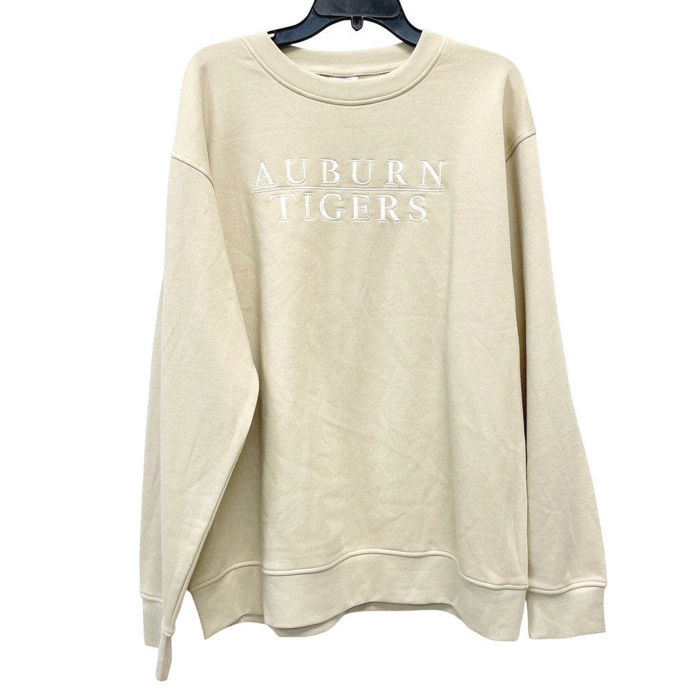 Rivalry Threads Men's Tan Auburn Tigers Embroidered Sweatshirt Size Large